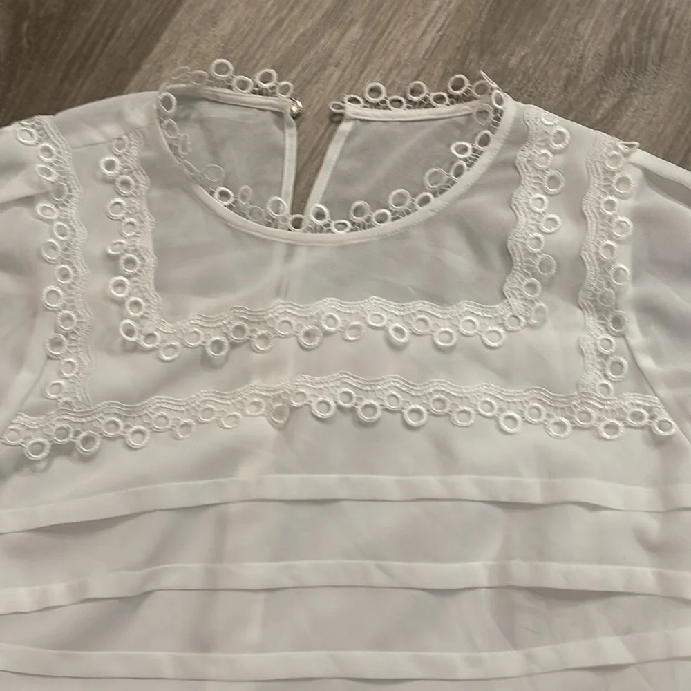 Ted Baker Women's Roobee Pintuck Detailing Long Sleeve Top - White sz 3 US 8 - Picture 8 of 11